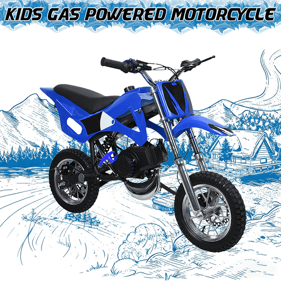 Floseru 49cc Kids Dirt Bike, Dirt Bikes for Kids and Adluts, 2-Stroke Mini Bike for Children Pocket Motorbike with Front Rear Disc Brakes,Gas Power Off Road Trail Motorcycle
