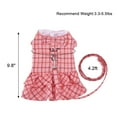 thumbnail image 4 of Pet Dog Cat Dresses with Leash, Small Animal Walking Dresses Clothes with Leash, Dog Plaid Pink Dress with Leash Dog Cat Puppy Rabbit Pet Harness and Leash for Small Medium Large Dog (S), 4 of 7