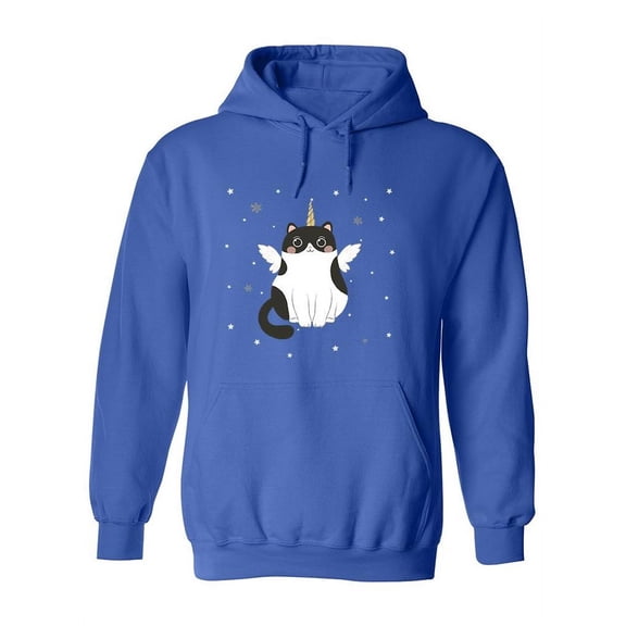 Cute Cat With Unicorn Horn Hoodie Women -Image by Shutterstock, Female XX-Large