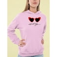 thumbnail image 2 of Retro Red Heart Sunglasses Hoodie Women -Image by Shutterstock, Female 3X-Large, 2 of 4