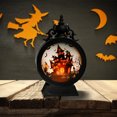 thumbnail image 4 of Halloween Mini Lanterns Portable Candle LED Halloween Lamp Lights,Small Lantern Decorative Indoor with Pattern Glass for All Saints' Day Party Decor,Hanging Candle Holder Ornaments, 4 of 4