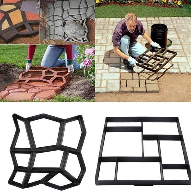Xihbxyly Juego de Adoquines para Caminos de Jardinería, Molde de Hormigón de Plástico, Diseño de Cuadrícula de 8/9, Formas Personalizables, Material Duradero, Decoración de Pasarelas Exteriores, Fáci