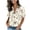 Khaki, variant on Shirts for Women Dressy Floral Printed Button Down Blouse Business Casual Work Tops Yellow L