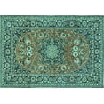 thumbnail image 1 of Ahgly Company Indoor Rectangle Medallion Turquoise Blue Traditional Area Rugs, 3' x 5', 1 of 4