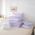 thumbnail image 6 of Manfei Kawaii Cartoon Stars 7-Piece King Bedding,Sprinkle Print King Bed in a Bag,Lavender Purple,Colorful Stars Reversible, 6 of 7