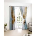 thumbnail image 3 of Butterfly Blackout Curtains for Bedroom/Living Room, Thermal Insulated Kitchen Curtains, Modern Teal Brown Abstract Oil Painting Grommet Darkening Window Treatment Drapes 42"x84"x2, 3 of 8