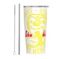 thumbnail image 1 of Vaso Cobra Kai de 20 oz con tapa y pajita, nueva taza de café aislada con tapa de pajita, vaso de café de acero inoxidable para el trabajo, el hogar, el exterior, el automóvil, taza de acero, 1 of 8