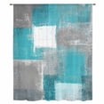 thumbnail image 2 of Turquoise Grey Ombre Sheer Curtains 63 Inches Long, Abstract Vintage Oil Painting Light Filering Curtains, Breathable Simi Curtain Privacy Drapes for Living Room Bedroom Lightweight Window Treatment, 2 of 9