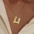 thumbnail image 7 of MOQIN Gold Bubble Letter Necklace for Women,A-Z Pendant Necklace for Women, Fashion Jewelry,14k Gold-Plated Brass,Dainty Alphabet Pendant Gold Plated Puffy Name Personalized Jewelry, 7 of 7