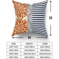 thumbnail image 5 of Orange Navy Blue Pillow Covers 18x18 Set of 2 Gray Dahlia Decorative Striped Throw Pillows Modern Geometry Flower Decorative Pillowcase Square Cotton Cushion Case Decor for Home Sofa Couch Bed, 5 of 6