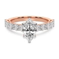 thumbnail image 4 of IGI Certified 3 Carat Marquise Shape Lab Grown Diamond Engagement Ring | 14K Rose Gold | Keziah Side Stone Square Diamond Ring | FG-VS1-VS2 Quality Friendly Diamonds, 4 of 6