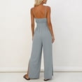 thumbnail image 6 of Jinhomg Jumpsuits for Women Summer Fall Sleeveless V Neck Elegant Wrap Criss Cross Jumpsuits 2026 Y2K One Piece Outfits Gray M, 6 of 7