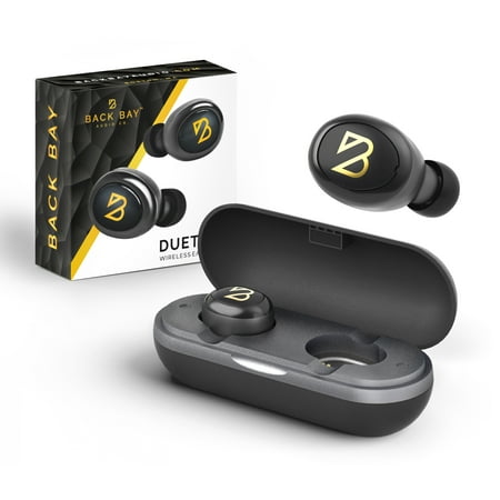 Back Bay - Duet 50 Wireless Earbuds - Bluetooth 5.0 Earphones with 40 Hours of Battery Using Charging Case. Sweatproof Truly Wireless TWS Stereo Sound Headphones with APTX. Microphone for Phone