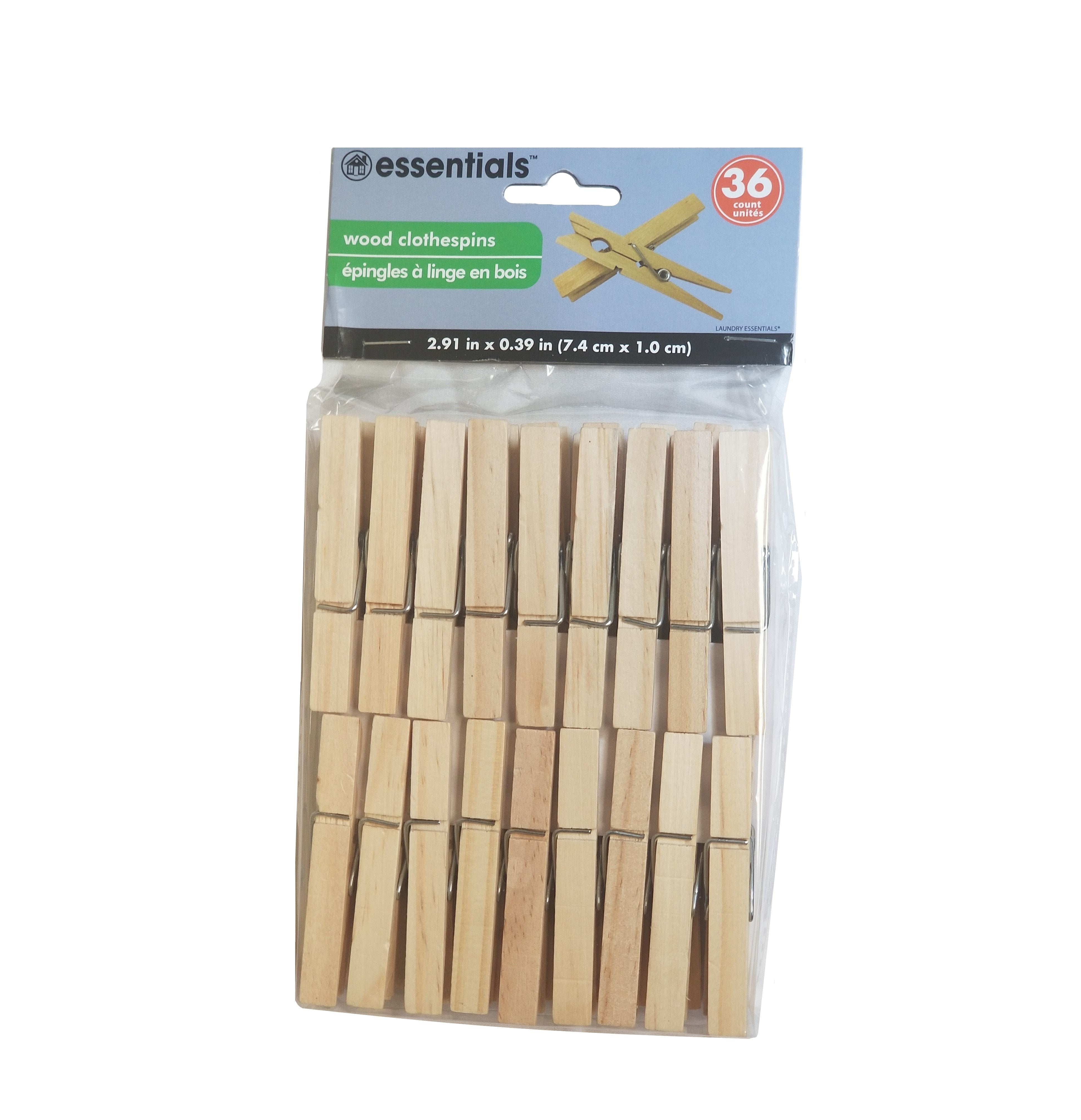 36-ct Essentials Wooden Clothespins Packs 