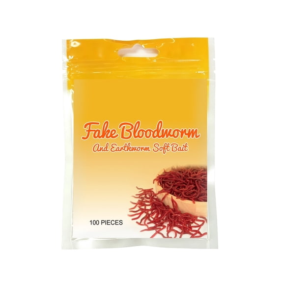 Realistic Bloodworm Soft Plastic Fishing Lures 100-Pack for Freshwater and Saltwater Angling Yellow