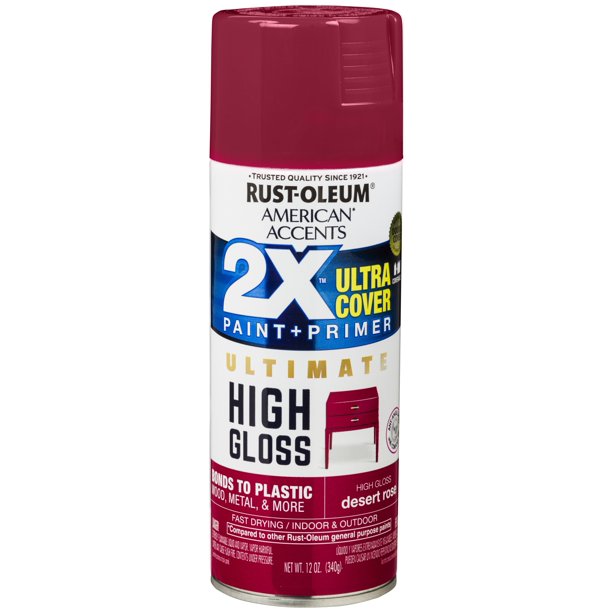RustOleum American Accents Ultra Cover 2X Ultimate High Gloss Desert Rose Spray Paint and