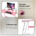 thumbnail image 5 of YRLLENSDAN 50 Inch L shaped Corner Gaming Desk, Adjustable Computer Desk with Large Desktop, Home Office Desk with Monitor Stand, for Home and Work Place, Pink, 5 of 7