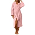 thumbnail image 6 of AnuYalue Womens Plush Fleece Robe Soft Cozy Long Bathrobe Warm Housecoat with Pockets Winter Long Sleeve Nightgown, 6 of 9