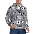 thumbnail image 2 of Lsque Cute Dog Faces Pattern Casual Men's Hoodie,Hooded Sweatshirt with Kangaroo Pocket,Pullover Hoodie-Small, 2 of 7