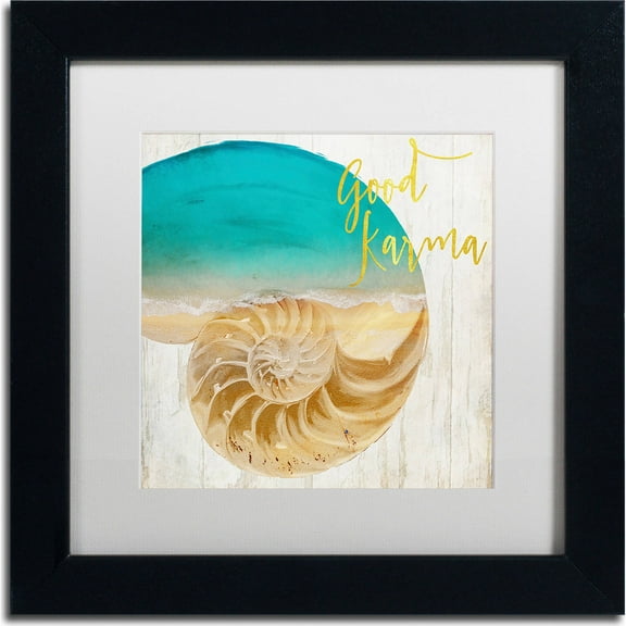 Trademark Fine Art "Sea In My Hand" Canvas Art by Color Bakery, White Matte, Black Frame
