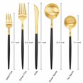 thumbnail image 3 of Matte Red Gold Silverware Set 5 Pieces, Stainless Steel Flatware Set, Kitchen Utensil Set, Tableware Cutlery Set, Satin Finished Polished & Dishwasher Safe（Black, 3 of 7