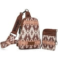thumbnail image 6 of Wrangler Aztec Crossbody Sling Bags for Women Wallet Set,Light Coffee, 6 of 7