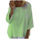 thumbnail image 1 of Blusa de manga larga suelta con cuello redondo de color sólido informal a la moda para mujer Pompotops FGAJ5469, 1 of 8