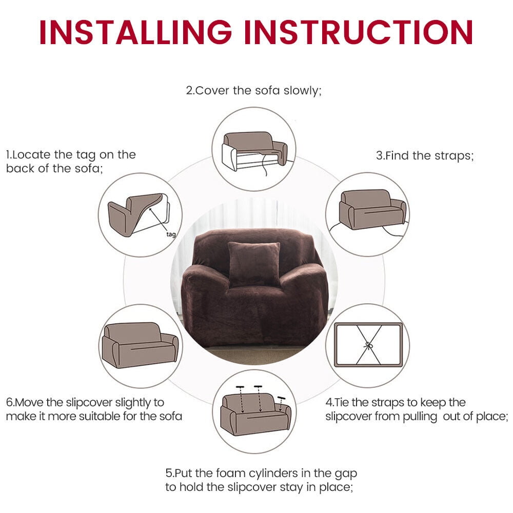 CJC 1/2/3/4 Seater Couch Sofa Slipcover Protector Velvet Stretch Plush Thick Sofa Covers