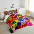 thumbnail image 3 of jejeloiu Building Block Game Queen Comforter Set,Colorful Geometric Brick Bedding Sets,Toy Gaming Bedding Comforter Set For Boys Kids,Ultra Soft Home Decor Reversible,3pcs, 3 of 8