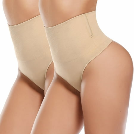 

Vaslanda 2-pack Thong Shapewear Tummy Control Panties Body Shaper for Women Butt Lifter Waist Trainer Seamless Slimmer Panty