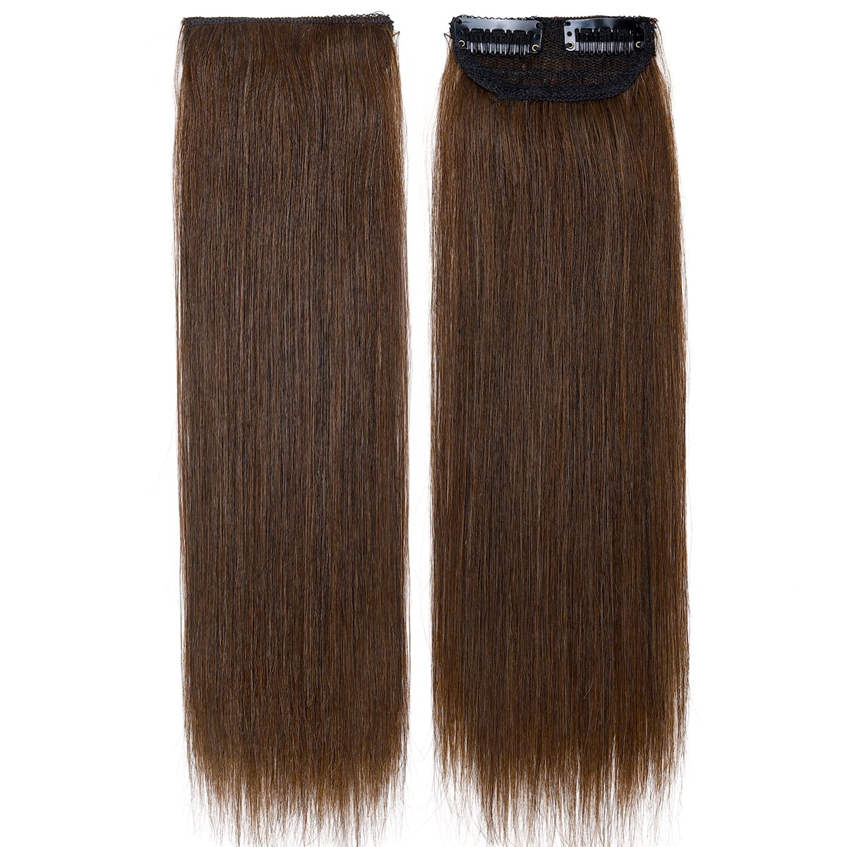 SEGO Thick Clip in Mini Human Hair Extensions for Women Adding Hair Volume Seamless Short Straight Clip in Human Hair Pad Hairpieces Topper for Thinning Hair