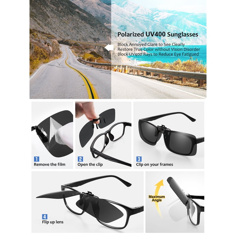Tinhao Day & Night Clip-On Sunglasses, 2-Pair Set photo 5