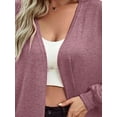 thumbnail image 4 of DYMADE Women Long Sleeved Cardigan Knitted Solid Color Casual Coat, 4 of 4