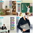 thumbnail image 4 of Homyfort Over the Door File Organizer, Hanging File Folders, Wall Organizers and Storage for Mail, Magazine, Notebooks, Planners, Office, Classroom, 5 Extra Large Pockets,Black., 4 of 7
