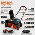 thumbnail image 3 of SENIX 40V 21 Inch Brushless Snow Thrower Cordless Snow Blower,Includes10000mAh Batteries & LED Lights,5-Year Warranty,33ft Throw, 680Lbs/Min, 3 of 15