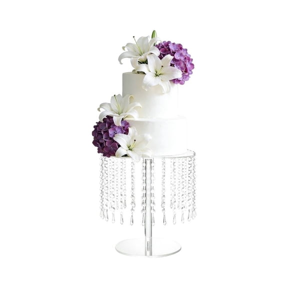 HIKVEX Elegant 12inch for Acrylic Cake Stand with Clear Chandelier for Weddings Party