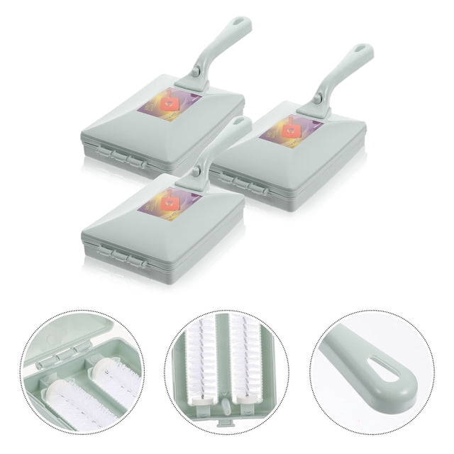 unbranded 3Ud Cepillo Para Quitar Pelusa Azul Con Mango Ergonómico Para Limpieza De Muebles Y Ropa