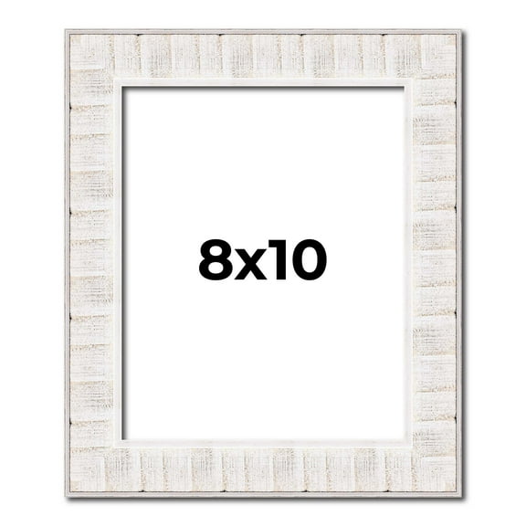 8x10 Frame White Sonoma Rustic Wood Picture Frame | 1.5 Inch Moulding Width | Complete with UV