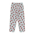 thumbnail image 5 of Xecao Hand Drawn Strawberry Women's Straight Lounge Pajama Pants: The Epitome of Relaxed Sleepwear, 5 of 9
