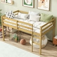 thumbnail image 3 of Leumius Twin Loft Bed with Ladder, Bed Platform of Strengthened Slats Solid Wooden Bed for Boys Girls Natural, 3 of 9