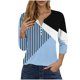 thumbnail image 1 of Blusas de Manga Corta para las Mujeres Impresas 3/4 Manga Cuello Redondo Blusa Casual, Ligero Diario Superior, 1 of 5