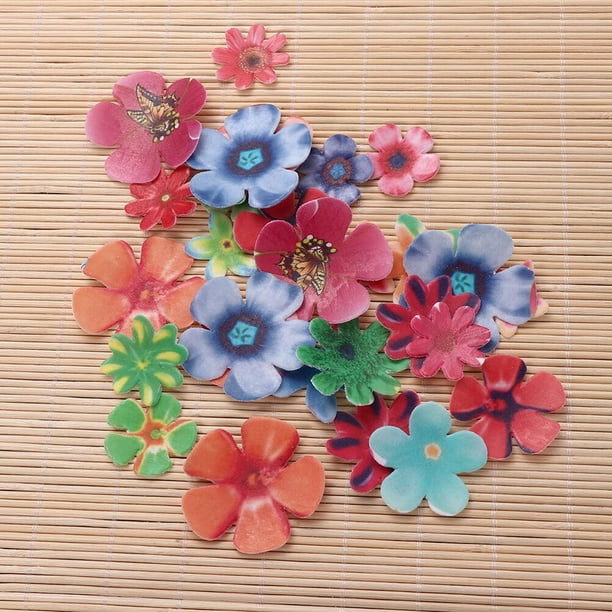 Décoration Dessert Mariage Anniversaire 80 Fleurs Comestibles En Papier De Riz - Décorations Pour Cupcakes, Gâteaux - Multicolores, 4 Tailles Décoration Dessert Mariage Anniversaire 80 Fleurs Comestibles En Papier De Riz - Décorations Pour Cupcakes, Gâteaux - Multicolores, 4 Tailles