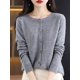 thumbnail image 1 of Women Cashmere Sweater 100% Merino Wool Knitted Cardigan Autumn Winter Knitwear O-Neck Female Solid Color Casual Fashion Top, 1 of 5