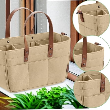 Fzsteel Diaper Caddy with Large Capacity 15x33x18cm Foldable Storage Bag and Multifunction Compartments, Khaki Cloth Construction for Baby Care Organizer and Portable Use
