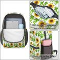 thumbnail image 3 of 17 Inch Lightweight Backpack,PVC Waterproof Oxford Fabric, Ergonomically Designed, with Large Capacity, Sunflower Print, 3 of 5