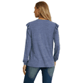 thumbnail image 6 of JWD Long Sleeve Shirts for Women Knit Tops Casual Crewneck Ruffle Tops Loose Fit Blue-Large, 6 of 7