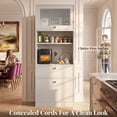 thumbnail image 5 of OMCHOM 71" Storage Cabinet - Kitchen Pantry Cabinet with Adjustable Shelves,Drawer,Open Compartments for Bathroom,Living Room,Kitchen - White, 5 of 10