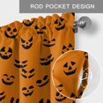 thumbnail image 6 of Orange Halloween Farmhouse Short Window Curtain Valances, Pumpkin Ghost Horror Face Rod Pocket Kitchen Valances for Living Room Bedroom Bathroom Cafe 42" x 18", 6 of 8