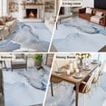 thumbnail image 6 of Marble Blue Large Area Rugs for Bedroom Living Room, Soft Non Slip Carpet Bedside Rug, Modern Abstract Ink Painting Luxury Rectangular Floor Cover Kitchen Accent Rug 5'x7' for Dining Room/Office, 6 of 9