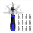 thumbnail image 1 of Destornillador de Trinquete Herramienta MúLtiple 13 en 1 , Ajustable Pivotante 180 Grados, 1 of 8